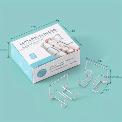 4Pcs Dental Cotton Roll Holder Clip Stainless Steel Dental Lab Supplies Clinic Ortho Isolator Tool Autoclavable Cotton Roll Clip