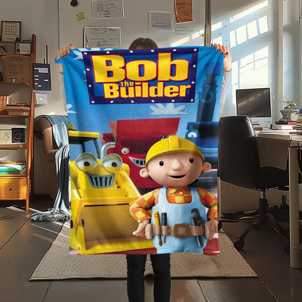 1 Stück Bob der Baumeister Aufdruck Flanelldecke, Hohe Qualität für alle Jahreszeiten, Heimdekoration, Wärme und Komfort, Perfekt für Weihnachtsgeschenke