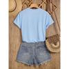 New Sweet Style Pearl and Rhinestone Bouquet Print Short Sleeve Round Neck Shirt T Women's T Shirt Suitable for Casual Outings In Spring and