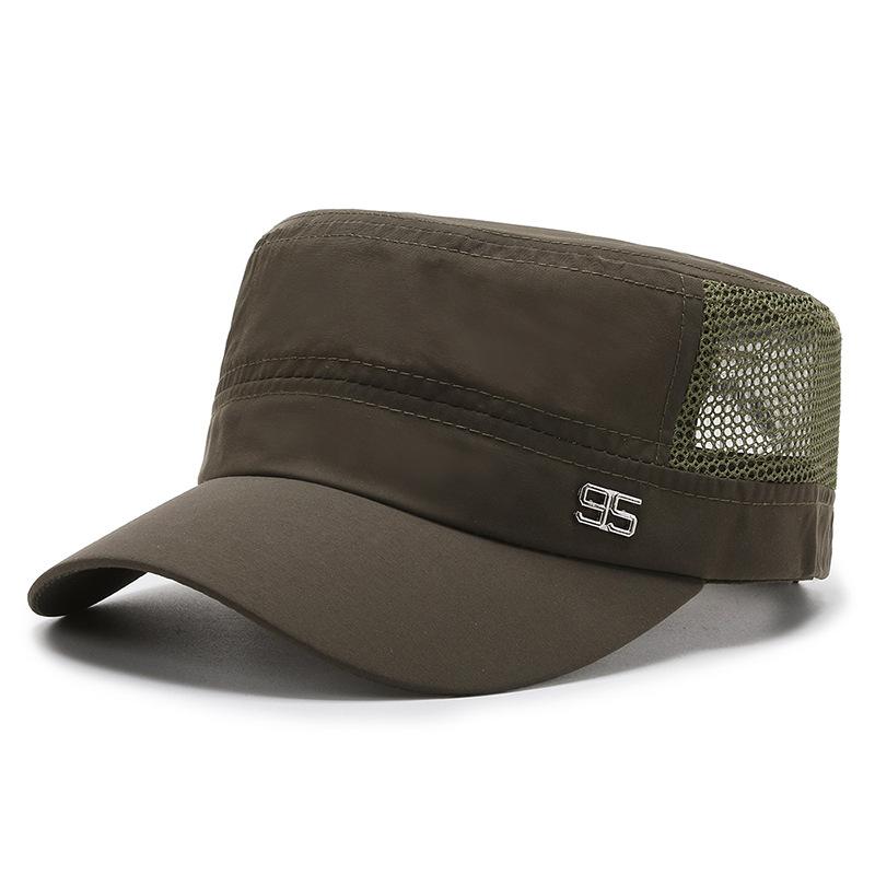 New Spring and Summer Men's Mesh Hat, Thin Breathable Middle-aged and Elderly Hat, Sunshade and Sunscreen, Casual Summer Flat Top Hat