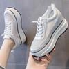 Black Leather Platform Sneakers Thick Sole Non-slip Chunky Shoes Women  New Autumn Winter Fashion Comfortable Casual Shoes