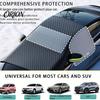 Front Window Snow Guard Car Windshield Cover, Thickened Magnetic Half Cover with Cotton All Weather Shield Lining, Winter Frost Ice for Auto