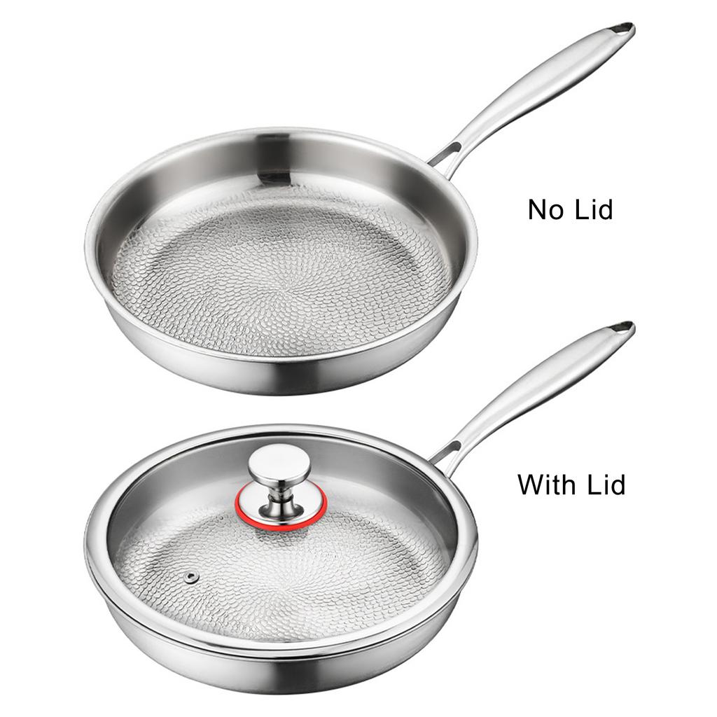 26/28/30cm Titanium Frying Pan Non-stick Frying Pan Kitchen Cookware Uncoated Hammer Pattern Steak Kitchen Pans With/NO Lid