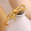 MamacitaSlay 18K Gold Plated Bow Knot Open Cuff Bangle 18K Gold Plated Waterproof Jewelry For Women Creative Statement Bracelet