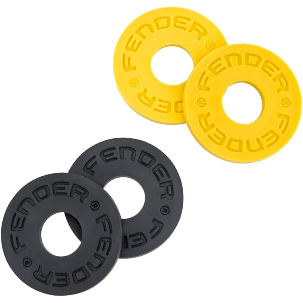 Fender/Strap Blocks Third Man Records 2 x Black and 2 x Yellow Fenders [Strap Blocks]
