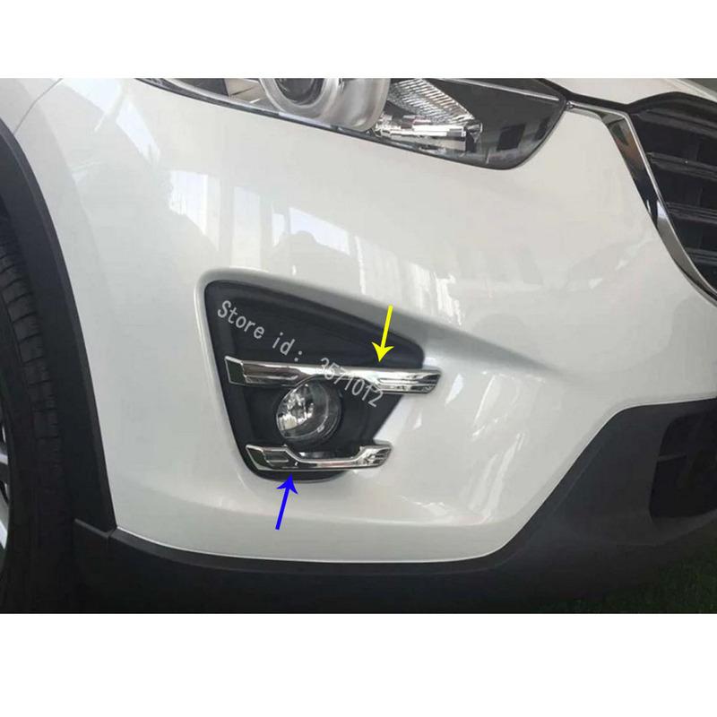For Mazda CX-5 CX5 2012 2013 2014 2015 2016 Car Front Fog Light Lamp Detector Frame Stick Styling ABS Chrome Cover Trim Eyebrow