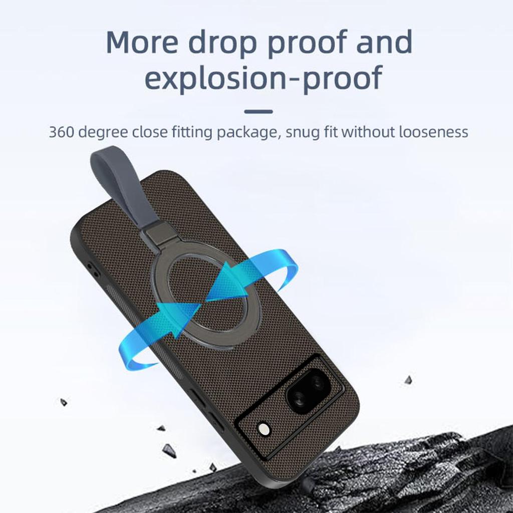 Premium PU Leather Magnetic Ring Stand Phone Case for Google Pixel 7a Business Style Protective Cover