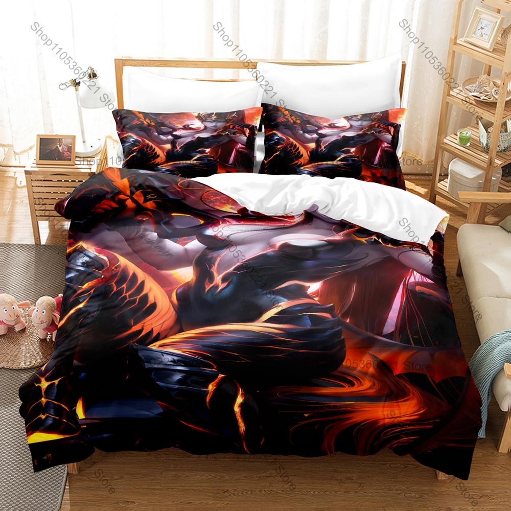 Overwatch Duvet Cover + 2 Pillowcases, Popular Game Print Bedding Set Soft Fabric for Gamers Bedroom Decor & Gift