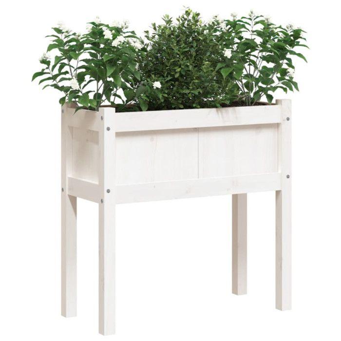 VidaXL Planters with Legs White 70x31x70 Cm Solid Pine Wood 837556