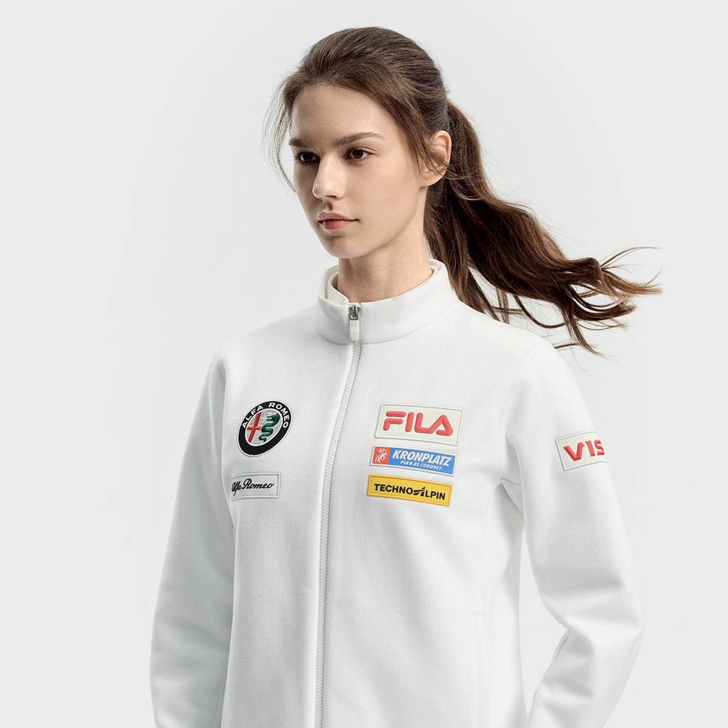 Fila Ski Series Fleece Lined Warm Minimalist Casual Sports Training Comfortable Jacket Women Jackets A11W546501F-WT