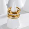 Gold Color Stackable Rings for Women Non Tarnish Cubic Zirconia Rings, Multi Ring Mixed Metals Stack Rings Set