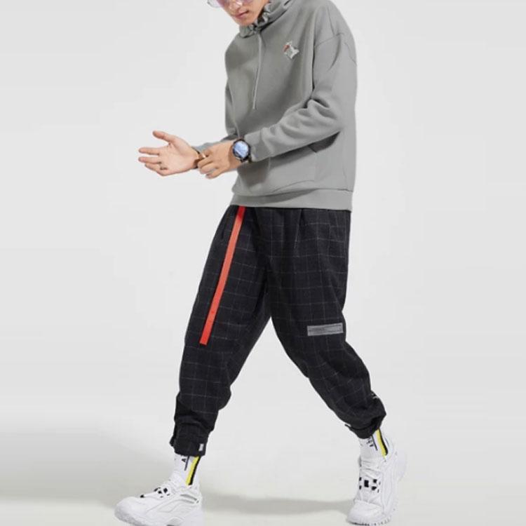 Li Ning X Og Slick Collaboration Graffiti Print Loose Pullover Hoodie Men hoodies Gray AWDNC95-1