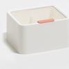 Cosmetic Storage Box Plastic Dustproof Double Grids Makeup Container with Lid for Makeup Cotton Swab Dental Floss White