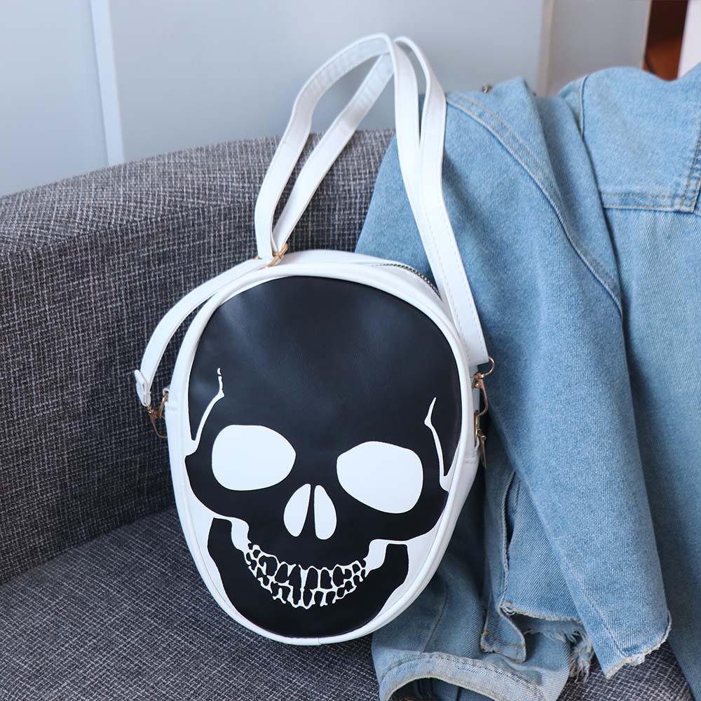 Creative Halloween Skull Shoulder Bag Gothic Novelty Leather Candy Bag  Children