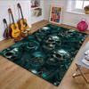 "Metallic Skulls with Roses and Leaves" Patterned Carpet, Non Slip Mat Suitable for Living Room and Bedroom Sofas