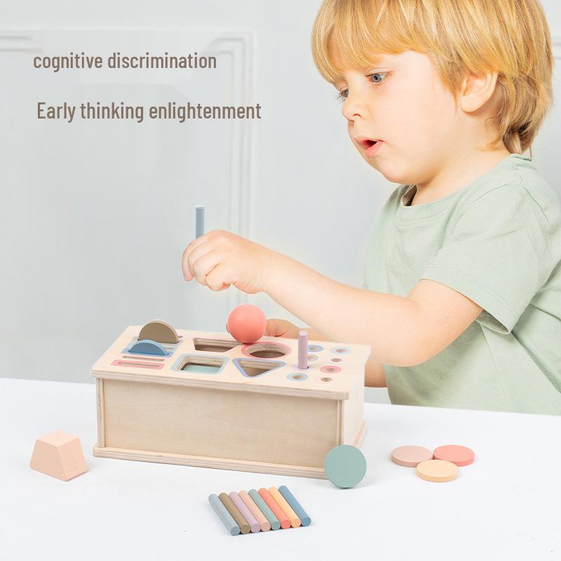 Montessori Pädagogische Münzbox: Farben- & Formerkennungsblöcke für Babys & Kleinkinder