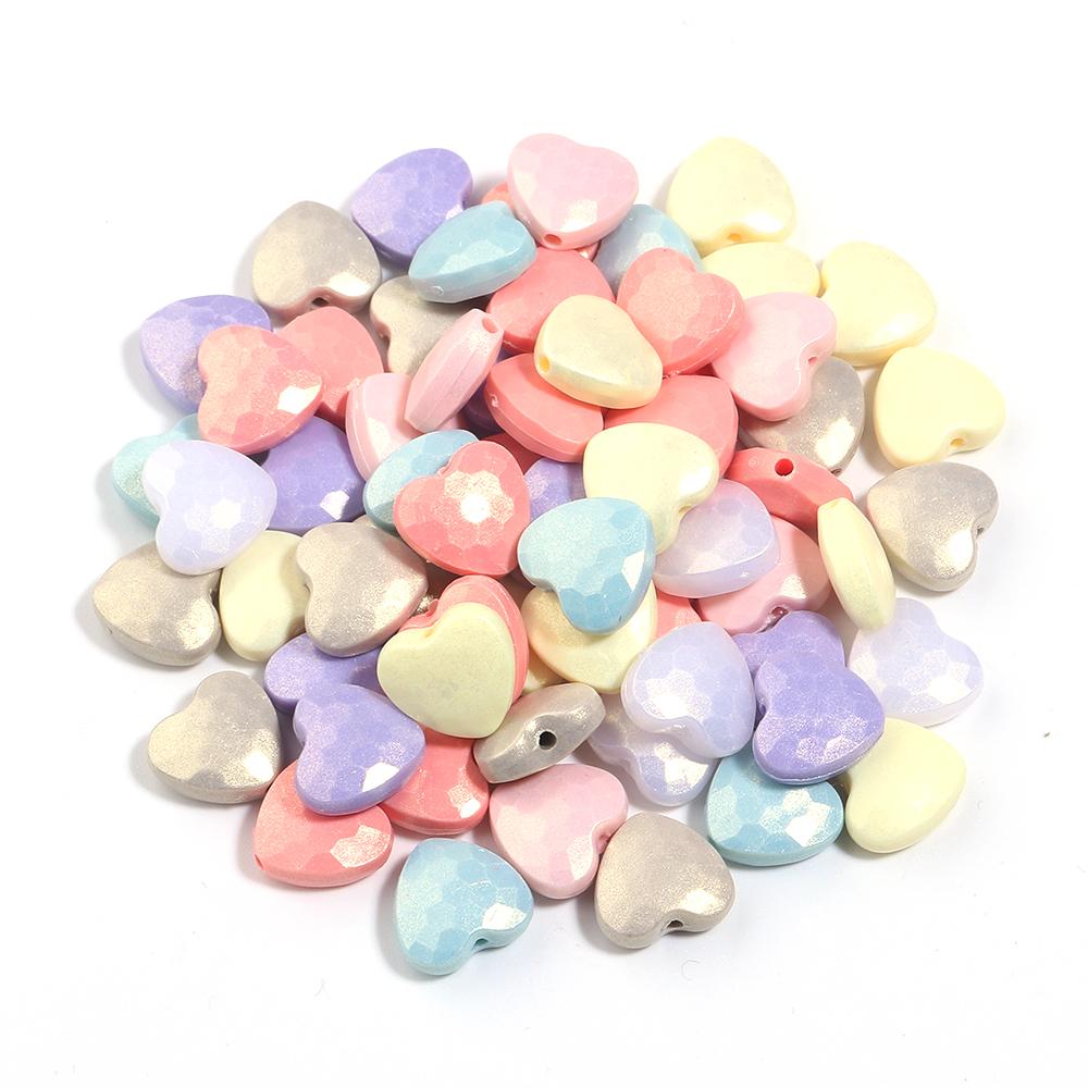 100pcs Acrylic Beads Mixed Macaron Color Star Heart Pumpkin Shape Loose Beads For Jewelry Making DIY Bracelets Keychain Supplies