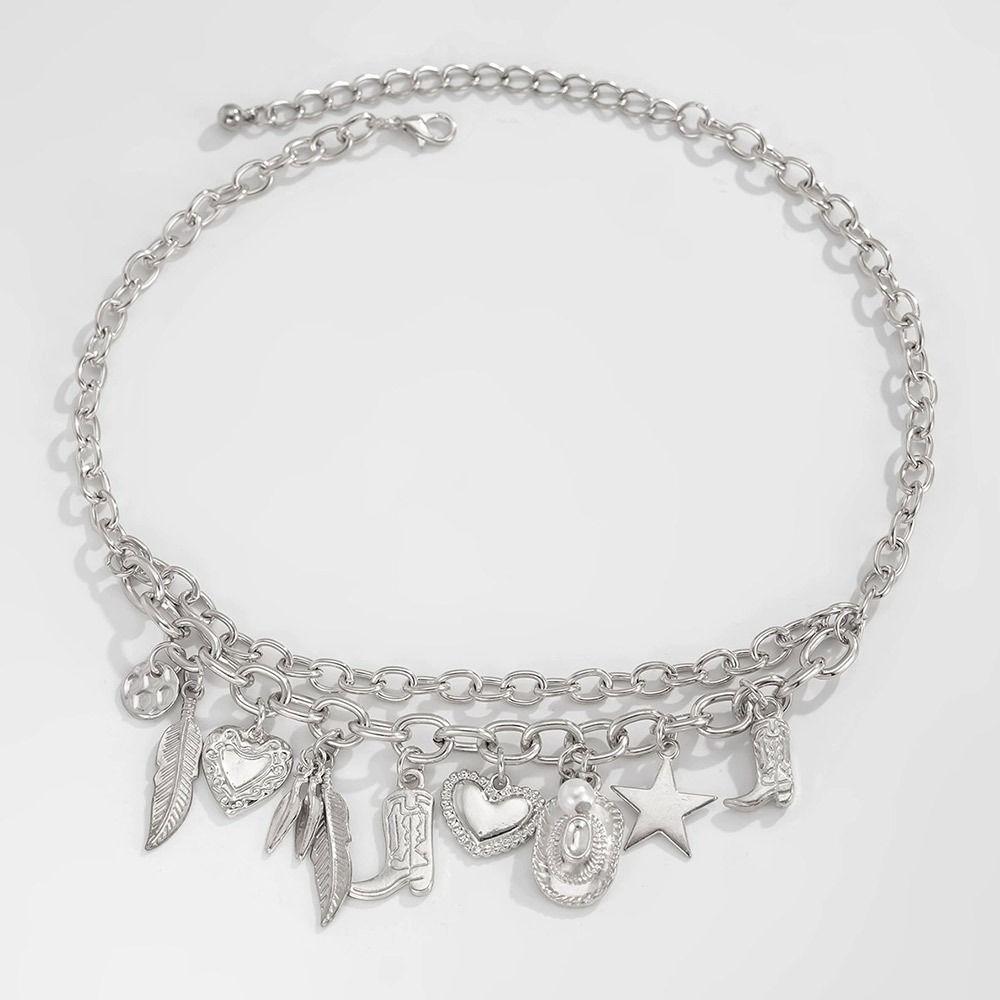 Creative Choker Necklace Adjustable Goth Double-layer Clavicle Neck Chain Neck Jewelry