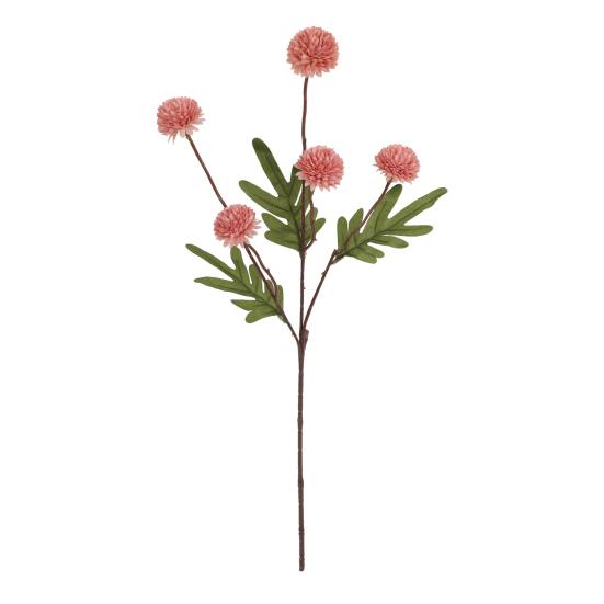 Faux Silk Pompon Mum Artificial Flowers 5 Heads Autumn Ball Chrysanthemum