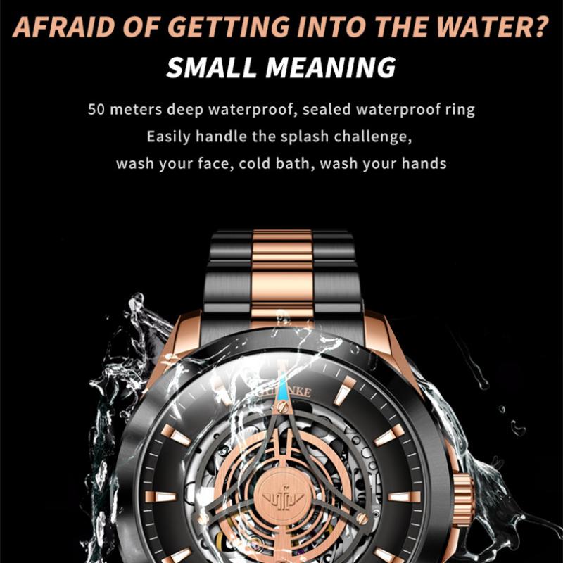 OUPINKE Neue Business-und freizeit herren Uhr Hohl Bewegung Wasserdicht Voll Automatische Maschinen High-end-Uhr