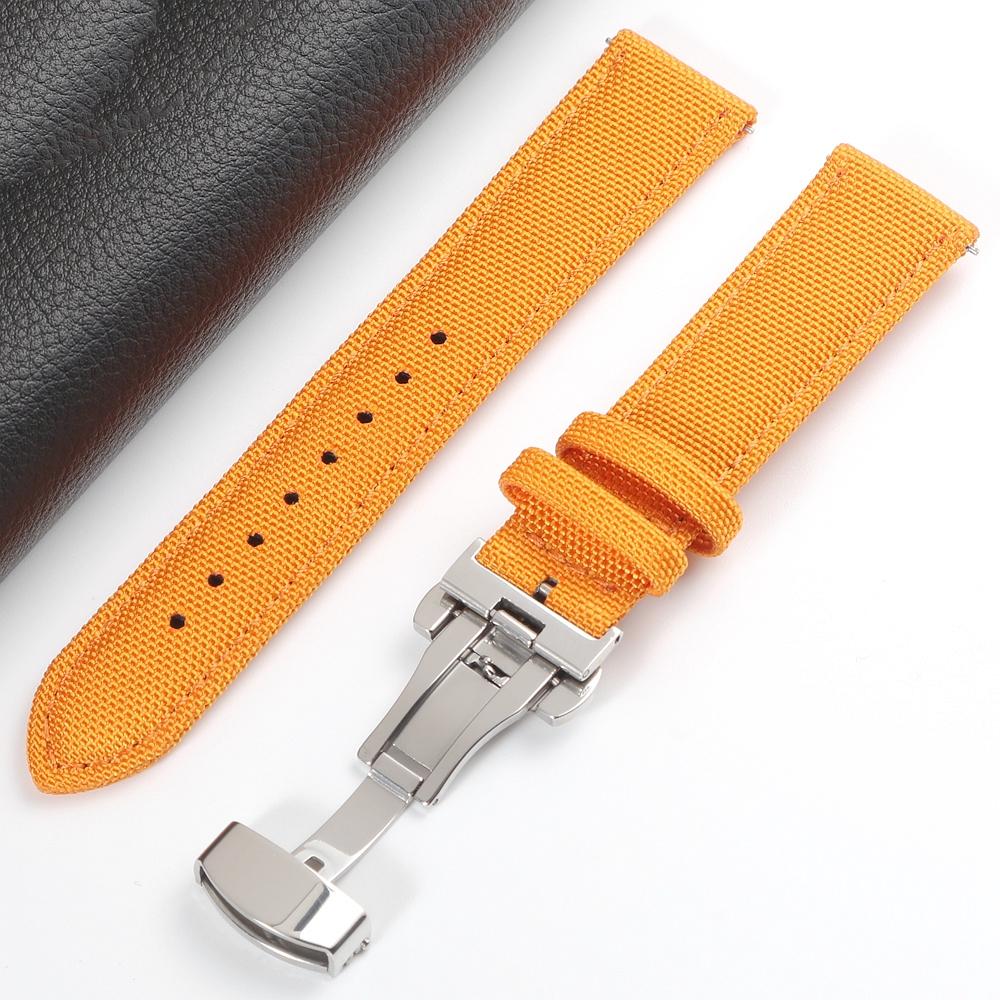 Schnellverschluss Nylon Segeltuch Uhrenarmband 18mm 19mm 20mm 21mm 22mm 24mm Schmetterlingsverschluss Band für Omega für Seiko Uhrenarmband