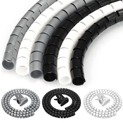 1PC 3meters Cable Wire Protector Cable Organizer Management Pipe Flexible Wire Wrap Line Coiled Tube Office Cord Sleeve Cover