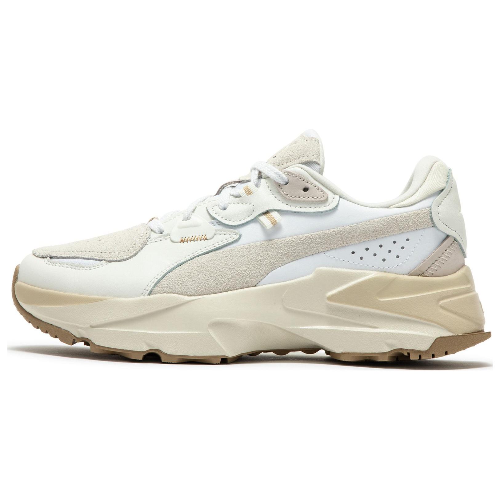 PUMA Casual Low Top Sneakers White Beige Synthetic Leather Unisex 393211-01 EU 35.5
