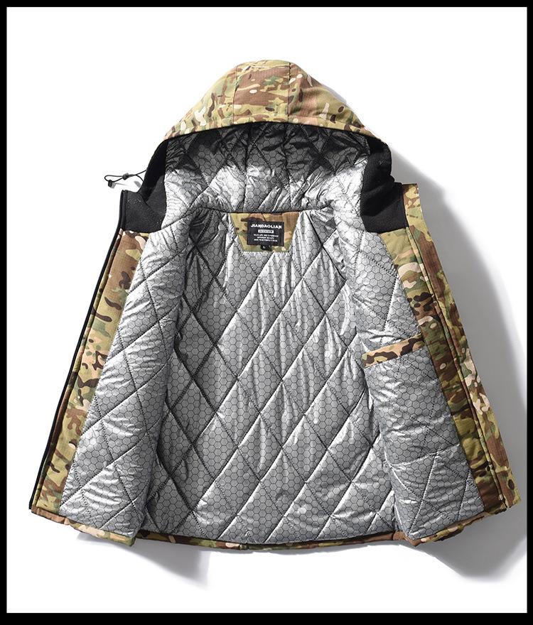 Men's Winter Camouflage Hooded Jacket with Graphene Lining & Extra Warmth