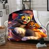 1pc Tom and Jerry Flannel Blanket Soft Warm Throw for Home, Office, Travel, All-Season Cozy Bedding GiftL1118