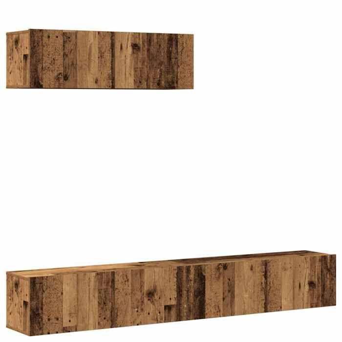 VidaXL Ensemble de meuble TV mural 3 pcs vieux bois bois d'ingénierie 3329205