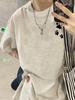 Women's 2025 Summer White Cotton Short-Sleeve T-Shirt with American Straight Shoulder Design