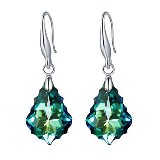 1 Pair Dangling Earrings Comfortable Wearing Wear-Resistant Faux Crystal Women Ear Hooks for Banquet