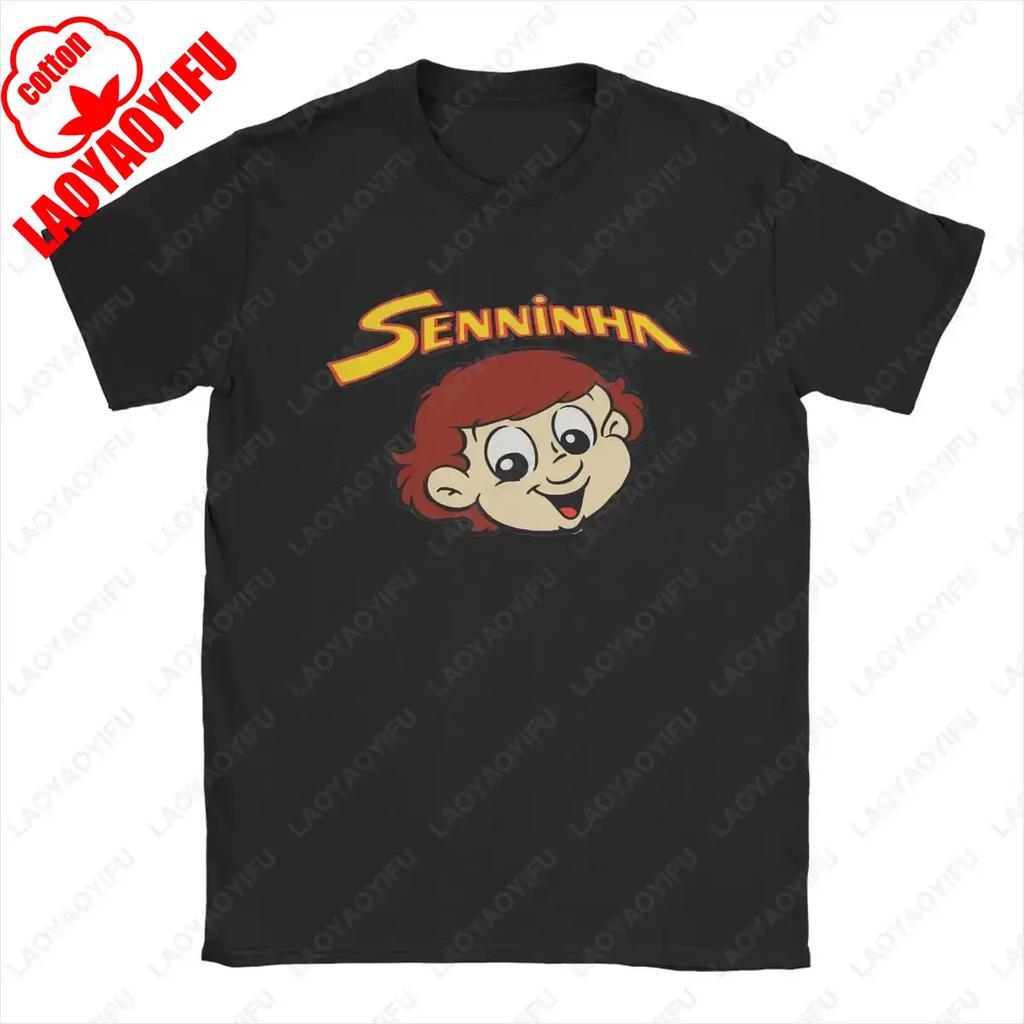 Senninha Ayrton Senna Cartoon Accessoires Dames Korte Mouw Grappige Grafische Print T-shirt Zomer Harajuku Eenvoudige Stijl Tee