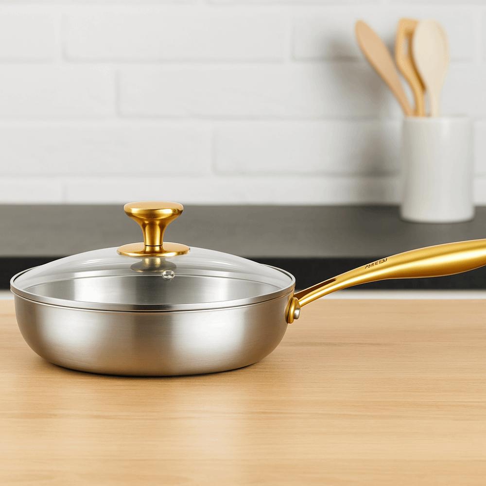 Universal Frying Wok 316 Stainless Steel Steak Skillets Kitchen Cookware Uncoated Frying Pan Steak