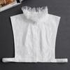 Front Tie White Fake Collar Stand Beads Detachable Collar Fake Women Vintage Crystal Lace Ladies False Blouse Collar Half Shirt