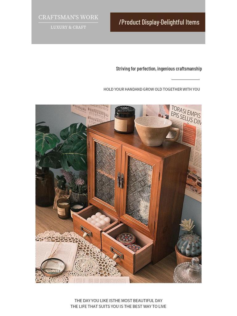 Solid Wood Multi-Layer Desktop Organizer: Office Desk & Cosmetics Storage Rack for Clutter-Free Spaces