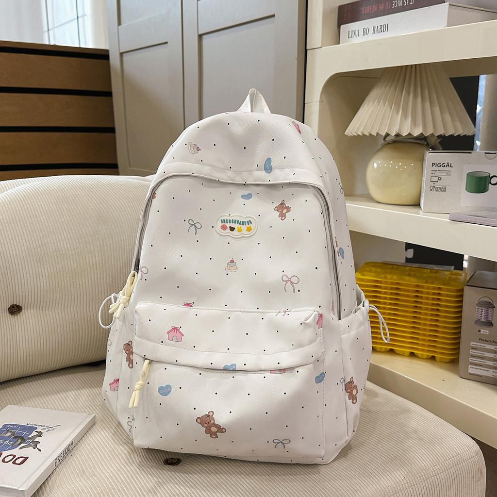 Schoolbag Dopamine High Value Bear Backpack Stylish Simple Versatile Backpack Junior High School Student Class School Bag