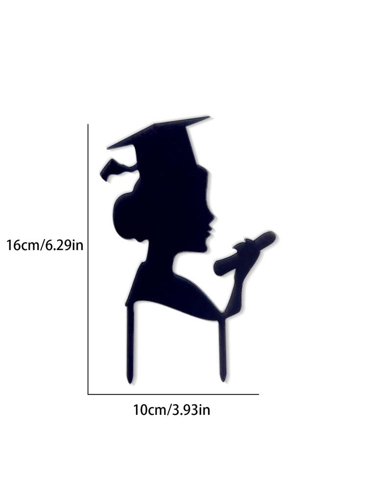 3pcs Gold Black Acrylic Graduation Cake Decorations for Congratulations Graduation Party Cake Topper Decorations Plugin