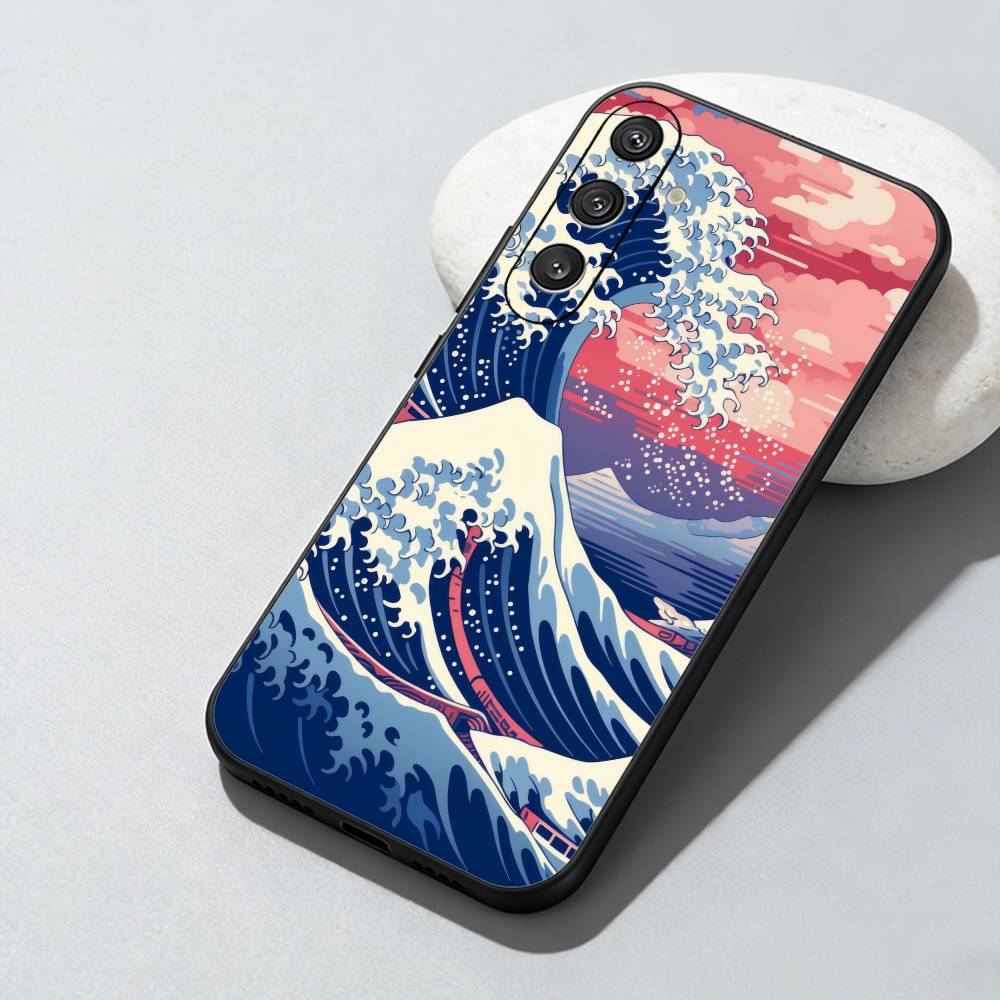 

Artworks On The Theme Of Tsunami Phone Case For Samsung Galaxy A73,A72,A71,A70,A52,A51 Others Soft Black Cover Samsung a11