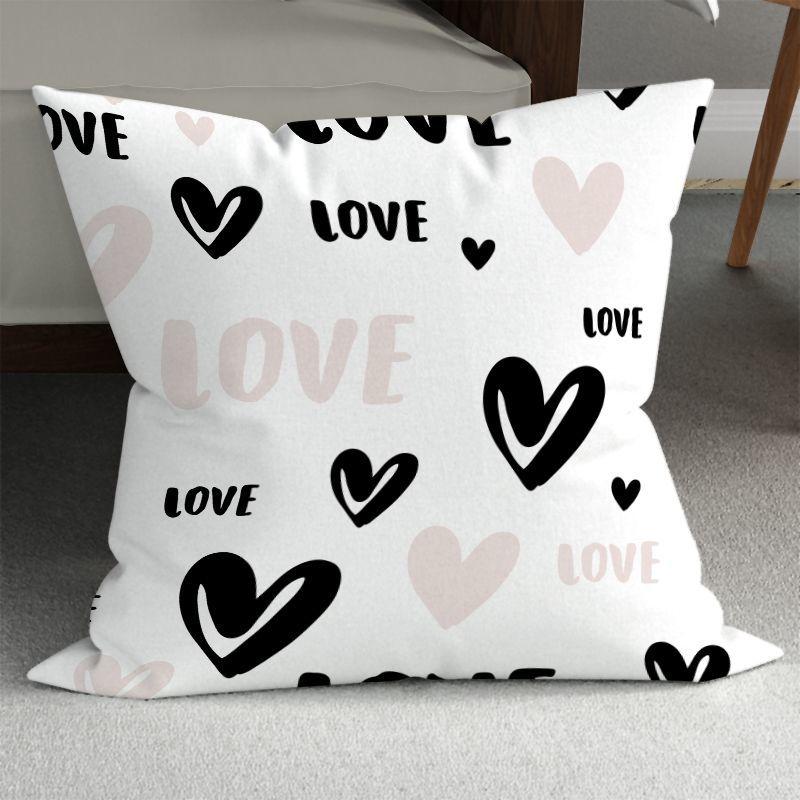Romantic Couple Wedding Decorative Sofa Pillows: Minimalist Double-Sided Printed Square Pillow Covers (Includes Pillow Insert)