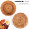 Handgeflochtener Herbst-Rattan-Korb Runde Aufbewahrungskorb Obstschale Rattan Brotkorb für Küche Essen Picknick Brot Kleinkram Mini Con