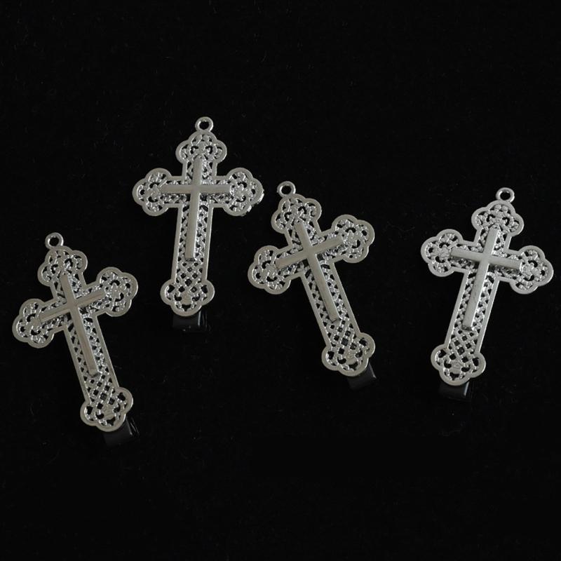 Gothic Crosses Barrettes For Women Punk Hair Clip Carved Metal Hairpin Fretwork 2000s Fashion Hair Jewelry