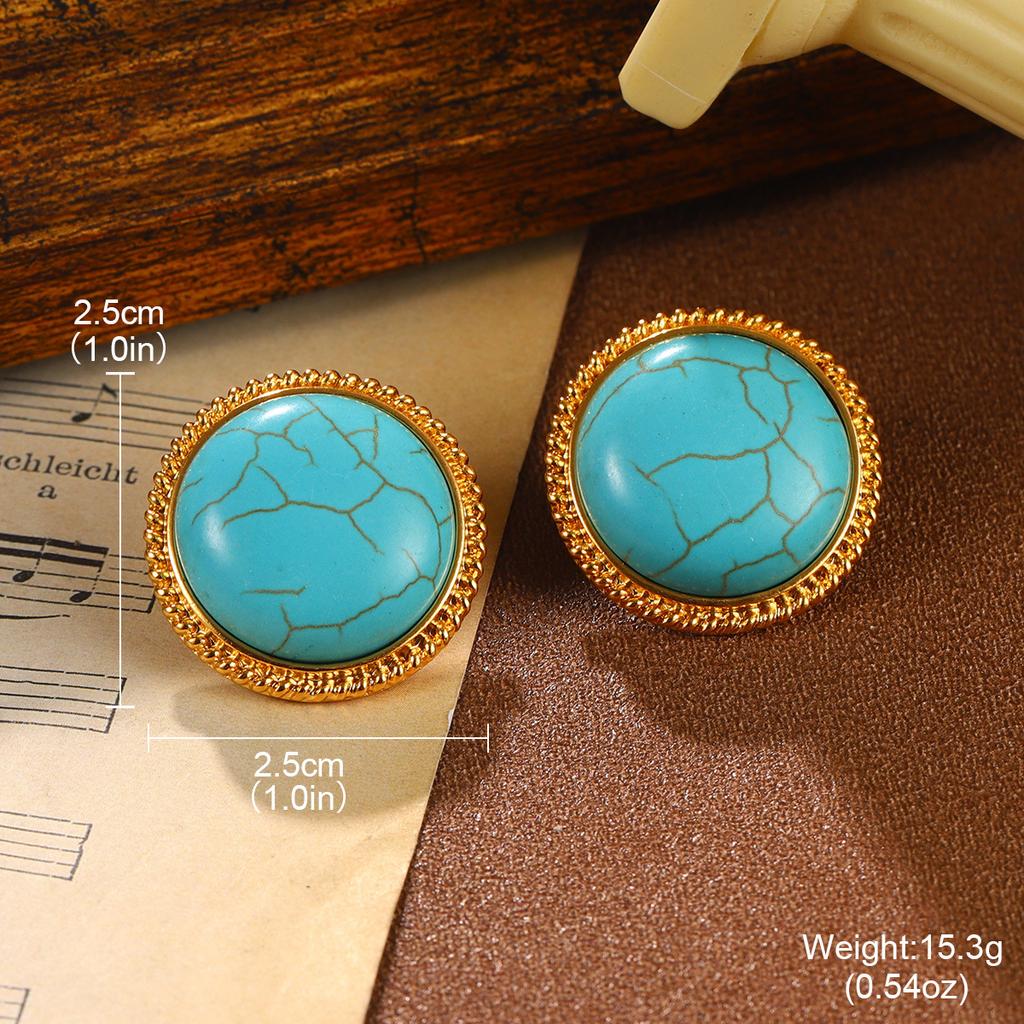 Turquoise Earrings Women's French Retro Niche Earrings Peacock Tassel Hollow Premium Earrings
