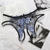 Sexy Lingerie Women's Underwear Embroidered Hollow Mesh Seductive Thong Panties Underpants G Strings Crotchless Bandage Underwear Lingerie for Women