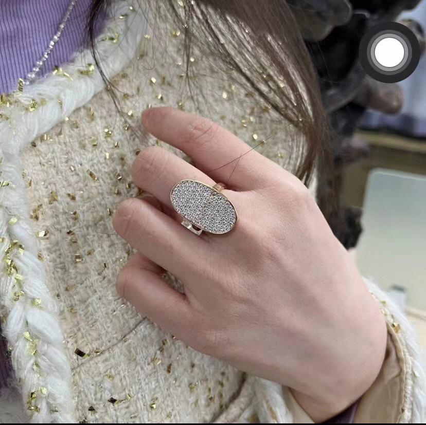 New Hot Brand Vintage Full Diamond Women's Rings Luxury Jewelry For Women Designer Rings Fashion Pure 925 Silver Round Rings