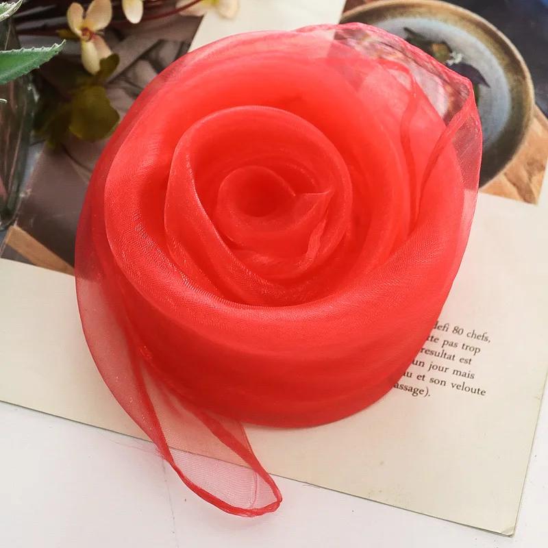 60X60cm Colorful Girl Gymnastics Square Scarf Movement Rhythm Band Scarves