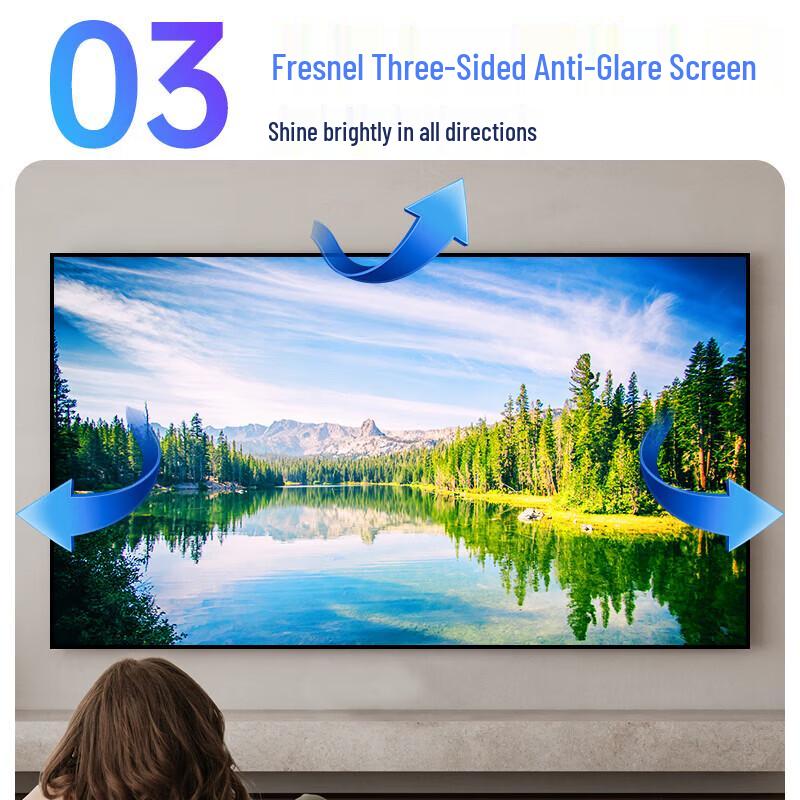 IN&VI 80-inch Fresnel Anti-Light Fixed Frame Projector Screen