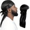 Silk Pirate Hat: Hip Hop Long-Tail Elastic Head Wrap for Men