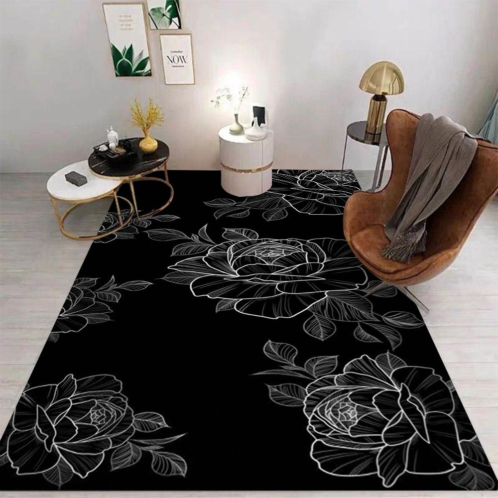 Oriental Art Style Carpet With Floral Dragon Patterns Retro Elegant Design NonSlip Rug For Living Room Bedroom Sofa Area