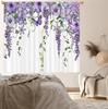 Purple Floral Butterfly Lilac Window Curtains Spring Flower Summer Girls Nature Garden Plant Drapes Treatment Curtain Polyester With Rod Pocket